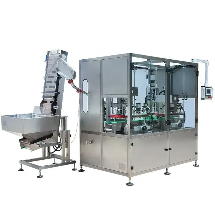 Máy đóng nắp tự động chai dầu gội, giấm, dầu ô liu 