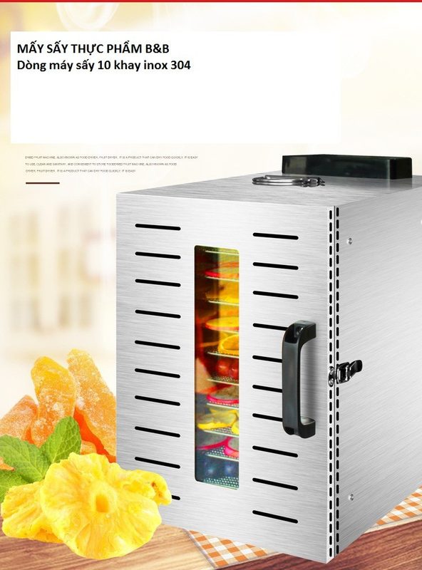 Máy Sấy Thực Phẩm 10 Khay – inox 304 Cao Cấp