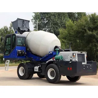Xe trộn bê tông tự nạp di động 2m³