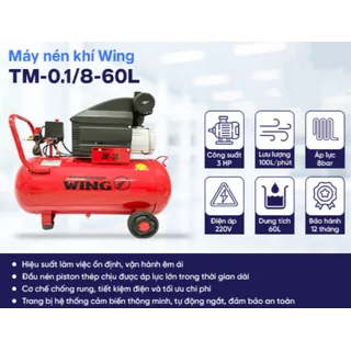 Máy nén khí mini đầu liền Wing TM-0.1/8-60L